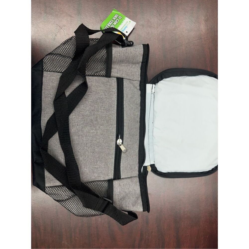 NWT True Living Outdoors 12 Can Grey Soft Cooler with Strap